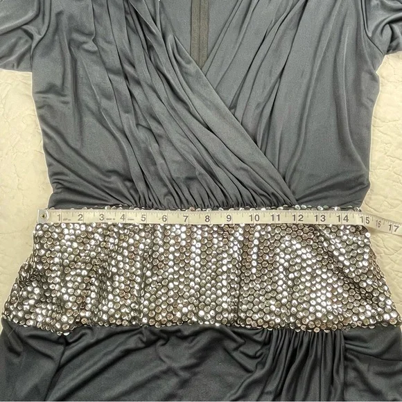 🔥Vintage 70s/80s Saks Fifth Avenue Tadashi Draped Wrap Sequins Party Dress